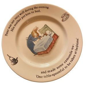 WEDGWOOD BEATRIX POTTER PETER RABBIT CHILD’S PLATE EASTER BUNNY STORY-TELL